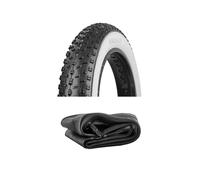 COPERTONE TASSELLATO 20 X 4.0 BIANCO NERO X BICICLETTA FAT BIKE + CAMERA D'ARIA
