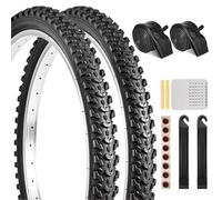 Copertone VTT 24 Pollici Set da 2 24x2.125 Pneumatici Pieghevoli per Bicicletta con 2 Camere d'Aria Valvola Schrader 32mm e Kit di Riparazione per Mountain Bike
