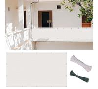 Copertura 240 x 360 cm, resistente ai raggi UV, antivento, con fascette, ideale per patio, terrazza, giardino, protezione per la privacy, colore: bianco