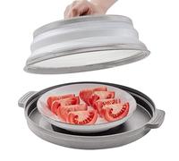 Copertura a microonde per cibo - Previene gli schizzi di cibo | Coprini a vapore pieghevole con forno a forno a microonde con fondo | Guardia di spruzzi multifunzione e vassoio fumante | Copertina di