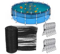 Copertura a rete per piscina fuori terra, copertura invernale in rete con 12 clip di copertura per piscina fuori terra, piscina interrata mantiene le foglie fuori dalla piscina, nero (adatto per 30,5