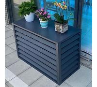 Copertura AC In Alluminio Copri Motore Condizionatore Esterno,Mobile Copri Condizionatore,Schermo Per La Privacy Recinzione Per Pattumiera,Grigio,100X50X70CM