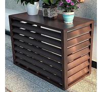 Copertura AC In Alluminio Copri Motore Condizionatore Esterno,Mobile Copri Condizionatore,Schermo Per La Privacy Recinzione Per Pattumiera,Marrone,110X60X80CM