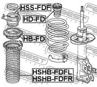 Copertura ammortizzatore pneumatico Assale anteriore Dx HSHB-FDFR FEBEST