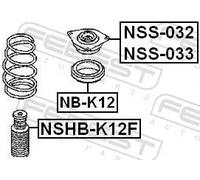 Copertura ammortizzatore pneumatico Assale anteriore NSHB-K12F FEBEST per NISSAN