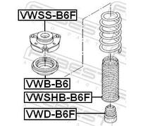 Copertura ammortizzatore pneumatico Assale anteriore VWSHB-B6F FEBEST per VW