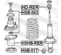 Copertura ammortizzatore pneumatico Assale posteriore HSHB-RER FEBEST per HONDA