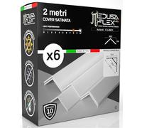 Copertura Angolare Profilo alluminio per Strisce LED MEDUSAFLEX mod. Cubo 2 Metri - Satinata - Made in Italy in Policarbonato stabilizzato UV certificata UL94HB - Garanzia 10 anni - Pacco da 6