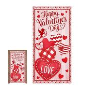 Copertura anteriore della porta di San Valentino, cuore tema Garage Decoration, For Weatherproof Fabric With Easy Setup Design, Holiday Decor Item, Valentines Door Decorations Oro Parti Porch Home