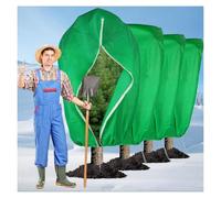 Copertura Antighiaccio per Piante - Feltro da Giardino 80x120CM, Sacchi Protettivi per Alberi con Cerniera e Coulisse, Protezione Invernale Piante all’Aperto(Drawstring Zip-Green,80 * 120cm)