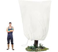 Copertura Antighiaccio per Piante - Feltro da Giardino 80x120CM, Sacchi Protettivi per Alberi con Cerniera e Coulisse, Protezione Invernale Piante all’Aperto(Drawstring -White,100 * 120cm)