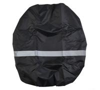Copertura antipioggia compatta impermeabile con striscia riflettente, ideale per viaggi all'aperto, pieghevole, tessuto Oxford 1070L (MS (18-30L) nero)