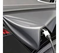Copertura antipioggia magnetica per tutte le condizioni atmosferiche, per porta di ricarica per veicoli elettrici con design allargato e materiale in PVC per unità di ricarica auto (nero opaco)