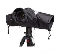 Copertura antipioggia nera per fotocamere reflex DSLR con doppie maniche e cerni