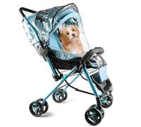Copertura antipioggia per passeggino per cani, protezione trasparente per tutte le condizioni atmosferiche, con ingresso laterale posteriore, fori di ventilazione per antivento, impermeabile, protegge