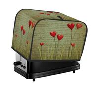Copertura antipolvere a 2 fette per macchina del pane, piccolo elettrodomestico da cucina con scritta "Love Heart"