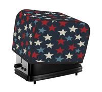 Copertura antipolvere a 2 fette per macchina del pane, piccolo elettrodomestico da cucina con stelle rosse, bianche e blu