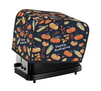 Copertura antipolvere a 2 fette per tostapane Happy Thanksgiving Farm Harvest per macchina del pane, piccolo elettrodomestico da cucina
