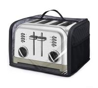 Copertura antipolvere completa per tostapane, copertura per tostapane con cerniera trasparente e manico superiore per 4 fette di tostapane larghe (36 x 23 x 34 cm)