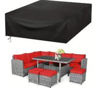 Copertura antipolvere di grandi dimensioni, 120 x 100 x 100 cm (lunghezza x larghezza x altezza) per esterni, patio, giardino, set di mobili impermeabile, set di mobili da pioggia e neve, set di sedie