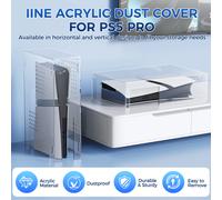 Copertura antipolvere in acrilico IINE per disco PS5 Pro e digitale, acrilico trasparente/antipolvere e durevole/facile da installare/custodia protettiva