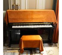 Copertura antipolvere in velluto per pianoforte verticale con ciondolo a nappa, in tinta unita, panno protettivo per pianoforte e sgabello, morbido e moderno, decorazione per strumenti musicali (138 x