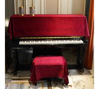 Copertura antipolvere in velluto per pianoforte verticale con ciondolo con nappe, in tinta unita, panno protettivo per pianoforte e sgabello, morbido e moderno, decorazione per strumenti musicali (80