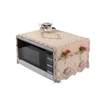 Copertura Antipolvere Microwave Oven Dust Cover with Floral Embroidery - Soft Cotton Padding, Universal(Beige)