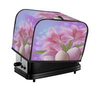 Copertura antipolvere per 4 fette di uova di Pasqua con motivo floreale con gigli rosa, per macchina del pane, piccolo elettrodomestico da cucina