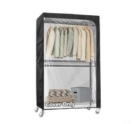 Copertura antipolvere per appendiabiti, in tessuto Oxford 210D resistente, con finestra trasparente e cerniera, borsa portaoggetti per armadio (121,9 x 45,7 x 182,9 cm)