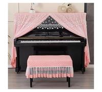 Copertura antipolvere per pianoforte, copertura completa in tessuto di pizzo per suonare il pianoforte, tutto incluso, comoda copertura per pianoforte, non c'è bisogno di toglierla (rosa, sedia 38 x