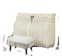 Copertura antipolvere per pianoforte verticale, Set copertura for pianoforte con for sgabello Decorazione for la casa in tessuto lavabile multicolore di varie dimensioni(Beige,Double seat)