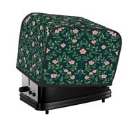 Copertura antipolvere per tostapane a 2 fette di fiori rosa, foglie verdi, per macchina del pane, piccolo elettrodomestico da cucina