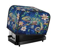 Copertura antipolvere per tostapane a 2 fette di mandala con motivo camaleonte su rami floreali, per macchina del pane, piccolo elettrodomestico da cucina