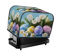 Copertura antipolvere per tostapane con uova di Pasqua e tulipani, per macchina del pane, piccolo elettrodomestico da cucina