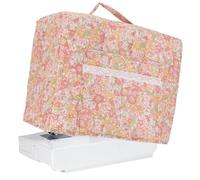 Copertura antipolvere trapuntata floreale per macchina da cucire con tasca, custodia protettiva e organizer per la maggior parte delle macchine da cucire standard, elegante stile Morandi, soluzione