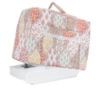 Copertura antipolvere trapuntata floreale per macchina da cucire con tasca, custodia protettiva e organizer per la maggior parte delle macchine da cucire standard, elegante stile Morandi, soluzione