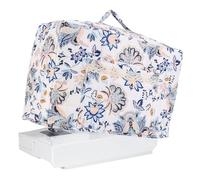 Copertura antipolvere trapuntata floreale per macchina da cucire con tasca, custodia protettiva e organizer per la maggior parte delle macchine da cucire standard, elegante stile Morandi, soluzione