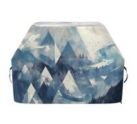 Copertura astratta per griglia di montagna da 165 cm, impermeabile, resistente, resistente allo sbiadimento e ai raggi UV, con coulisse regolabile per polvere e vento