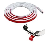 Copertura autoadesiva per cavi di colore bianco, flessibile, in silicone, semicircolare, fascette per la pulizia e la copertura di cavi su pareti e pavimenti, per parete, pavimento, soffitto
