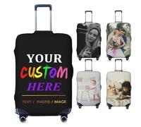 Copertura bagaglio personalizzata per 18-32 pollici, copertura bagaglio personalizzata, aggiungere il proprio nome foto testo valigia Custodia valigia doppia faccia design diverso viaggio valigia