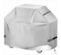 Copertura Barbecue 90/120/140/160 cm per Barbecue a gas Weber Genesis II, Serie LX 300 e Serie Genesis 300, Copertura Barbecue Resistente all'acqua e Allo Scolorimento 600D ,Argento,76x66x109cm