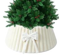 Copertura Base per Albero di Natale a Strisce con Disegno Boho Supporto | Cesto Collare per Albero di Natale Inverno Interno Esterno Festa Soggiorno Decorazione Natalizia Stagionale UN
