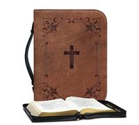 Copertura Biblica Vintage Per Donne - Custodia Protettiva In Pelle PU Con Manico E Cerniera | Eleganti Scritture Che Trasportano Borsa Per Chiesa, Viaggio E Devozione Quotidiana | Organizzatore Di Lib