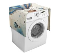 Copertura blu per lavatrice con palloncini ad aria calda, con tasche portaoggetti, copertura antipolvere per lavatrice e asciugatrice, 137,9 x 52,1 cm, per frigorifero e cucina, decorazione per la