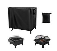 Copertura Braciere Quadrato, Impermeabile 420D Antivento Per Tavolo Fuoco | Oxford 420D con rivestimento idrorepellente; cinghie antivento, coulisse, prese d'aria; rivestimento anti-UV(55*19*36inch)