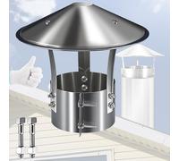 Copertura Camino in Acciaio Inox, Fumaria Cappello Del Camino, Tappo Rotondo Di Sfiato Copertura, Cappello Antipioggia e Anti-neve per Tutti i Tipi di Camini(315mm(12.5in))