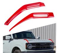 Copertura Cerniera Cofano per Ford Bronco 21-24, ABS Rosso, 1 Coppia (72字符)