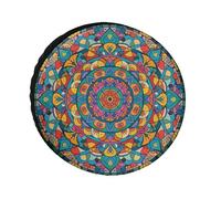Copertura circolare per ruota di scorta con mandala, 61 cm, in tessuto Oxford, accessori da viaggio, impermeabile e antipolvere, per camper, jeep, SUV, camion