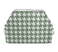 Copertura classica per barbecue da esterni, motivo pied de poule verde e bianco, 165 cm, impermeabile, resistente, grande copertura per griglia con coulisse regolabile per polvere e vento